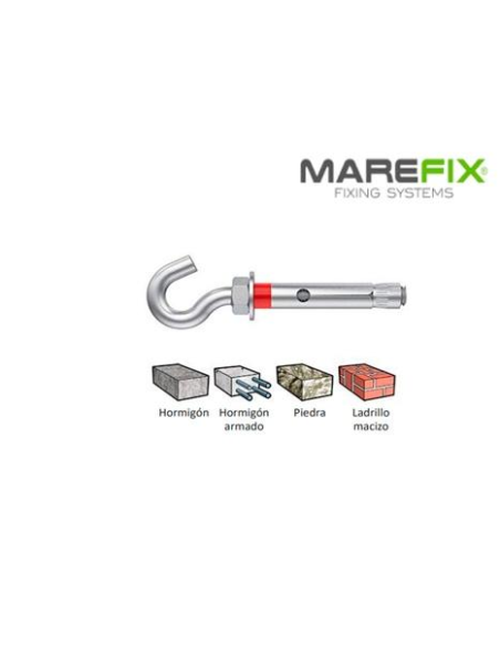 ANCLAJE GANCHO 12X80 BROCA 16 EXPANSION CARGAS MEDIAS