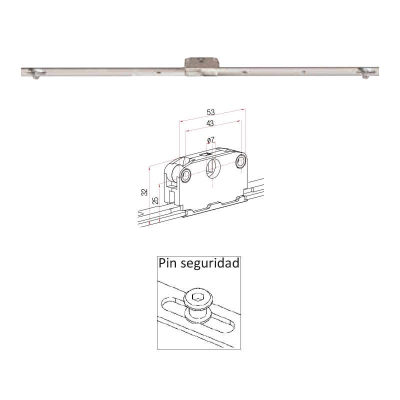 CIERRE MULT. ABAT. 25MM SEGURIDAD 1600-1800MM