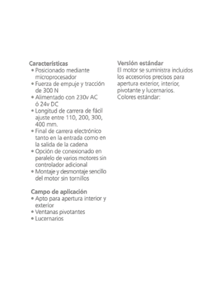 MOTOR DE CADENA 230V 250NW PLATA 9006