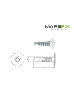 TORNILLO PUNTA BROCA 4,2X14 PH2 CABEZA BLANCA