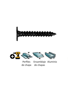 TORN. P/CIERRE ROSCA HILO 4,2X13 ZINC NEGRO CABEZA PLANA 2