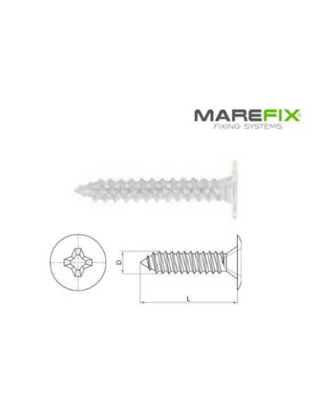 TORN. P/CIERRE ROSCA HILO 4,2X22 LACADO BLANCO CABEZA PLANA TORN. P/CIERRE ROSCA HILO 4,2X22 LACADO BLANCO CABEZA PLANA