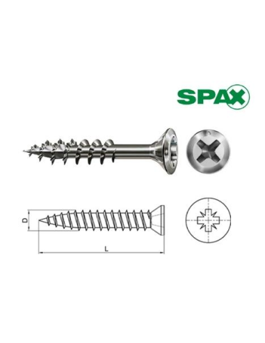 TORNILLO SPAX FEX-KS 4,0X16 ZINC ROSCA HILO*