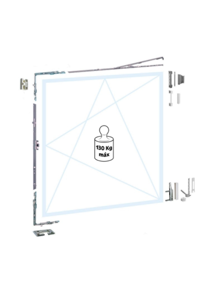 Compás Oscilobatiente 395–600 mm con Bulón de Seguridad | Hausen P1100 | PVC