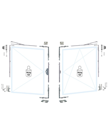 Compás Oscilobatiente 395–600 mm con Bulón de Seguridad | Hausen P1100 | PVC