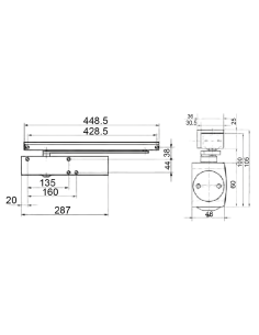 CIERRAPUERTAS GEZE TS5000 (3-5) NEGRO + RET. 2