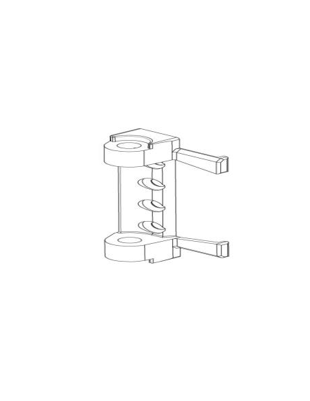 Bisagra atornillada superior activa en marco con plantilla.