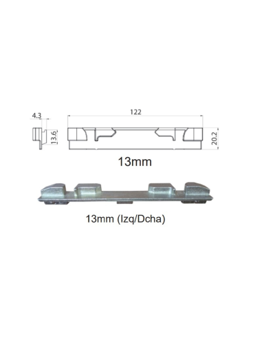 CERRADERO lateral para oscilo-batiente 9/13mm Izq/Dcha.