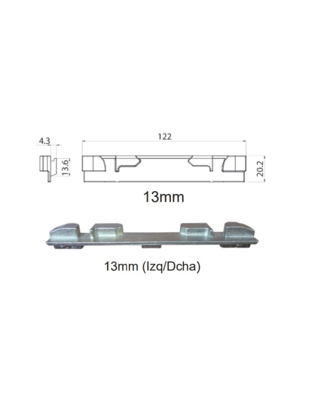CERRADERO lateral para oscilo-batiente 9/13mm Izq/Dcha.