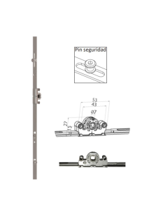 Cremona de 15mm Hausen con bulón de seguridad 1585-2000 - Alto desempeño 2