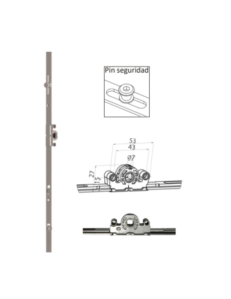 Cremona de 15mm Hausen con bulón de seguridad 1585-2000 - Alto desempeño Cremona de 15mm Hausen con bulón de seguridad 1585-2000 - Alto desempeño
