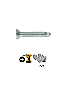 Tornillo DIN 9765 PVC M-4 x 32  Rosca Metrica, Broca de Cincado x 1000