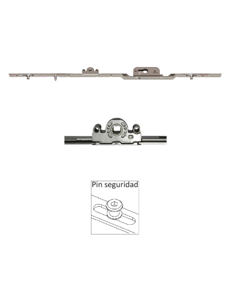 Cierre Multipunto Corredera con Llave P2722 | 15 mm | 4 Puntos de Cierre | 1800–2000 mm