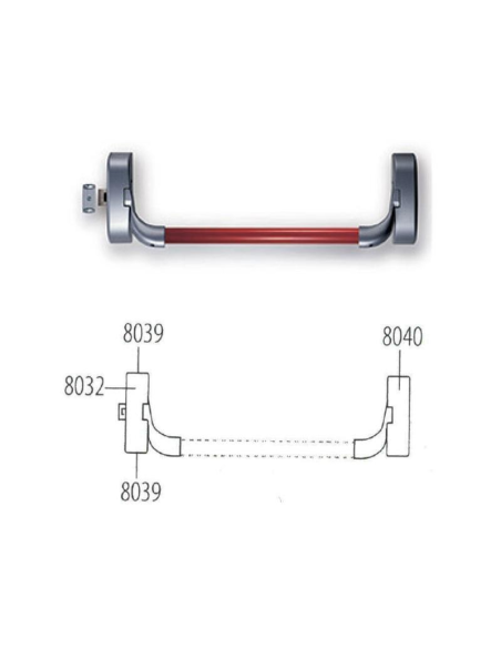 KIT ANTIPANICO PANAMA 8805B PLATA (2 PUNTOS CIERRE)