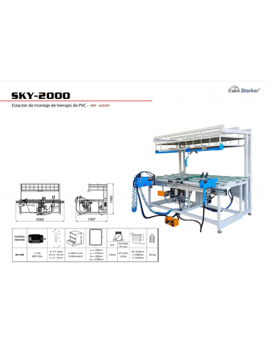 Estación de montaje de herrajes de PVC SKY-2000