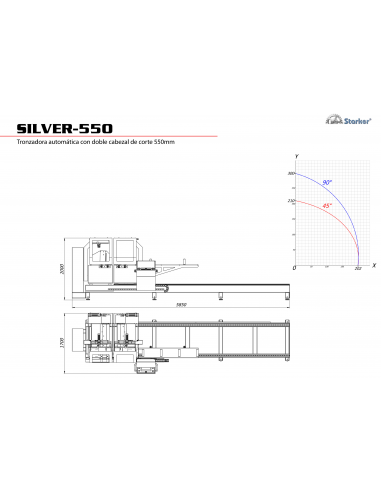 Silver-550 | Tronzadora Automática para Aluminio y PVC - Precisión y Potencia