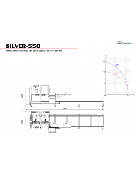 Silver-550 | Tronzadora Automática para Aluminio y PVC - Precisión y Potencia