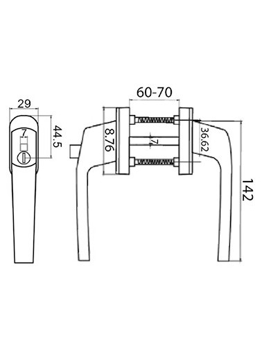 MANILLA DANUBIO DOBLE CON LLAVE BLANCO 9016