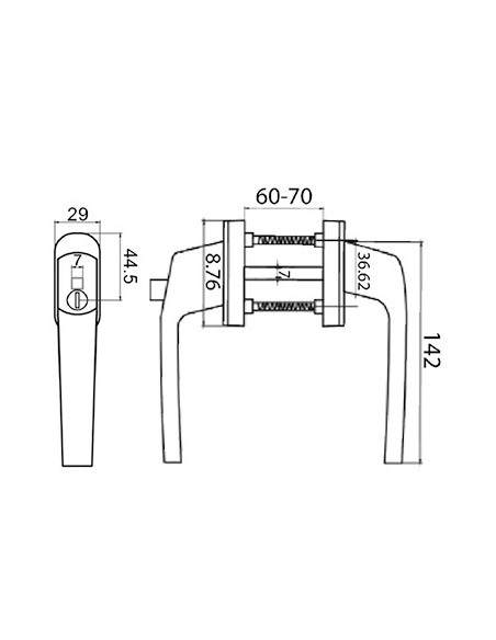 MANILLA DANUBIO DOBLE CON LLAVE BLANCO 9016