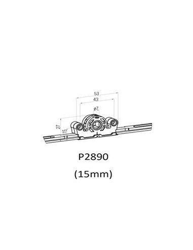 ADAPTADOR OB TRANSMISION E:15mm CUADRADILLO 7mm
