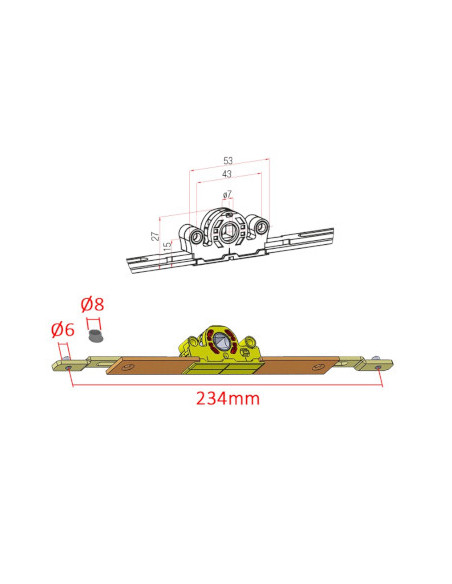 ADAPTADOR OB TRANSMISION E:22mm CUADRADILLO 7mm ADAPTADOR OB TRANSMISION E:22mm CUADRADILLO 7mm