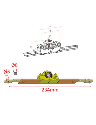 ADAPTADOR OB TRANSMISION E:30mm CUADRADILLO 7mm