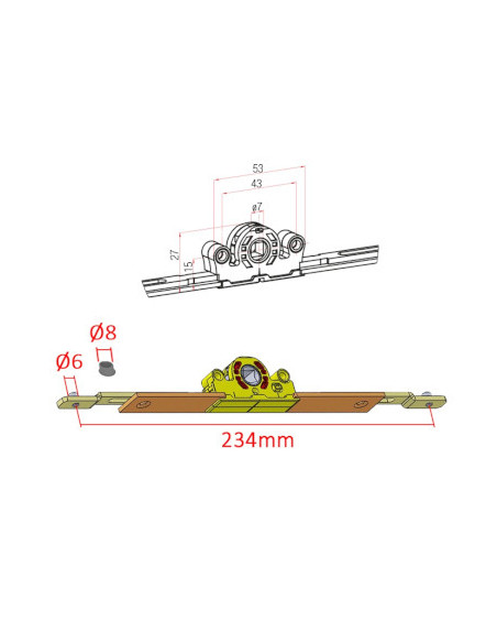 ADAPTADOR OB TRANSMISION E:30mm CUADRADILLO 7mm ADAPTADOR OB TRANSMISION E:30mm CUADRADILLO 7mm