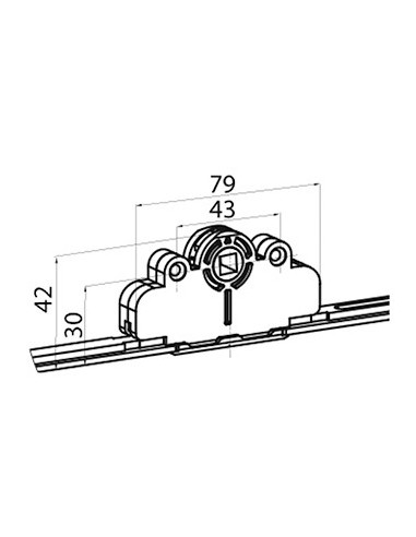 ADAPTADOR OB TRANSMISION E:30mm CUADRADILLO 7mm