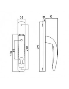 JGO. MANILLA COSTA EXIT ESCUDO 85X32 INOX CROMO 2