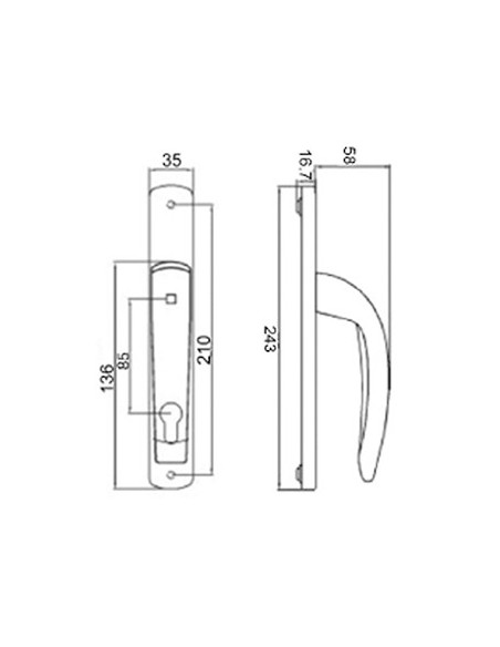 Jgo. Manilla Costa Exit Escudo 85X32 Inox Cromo - Seguro