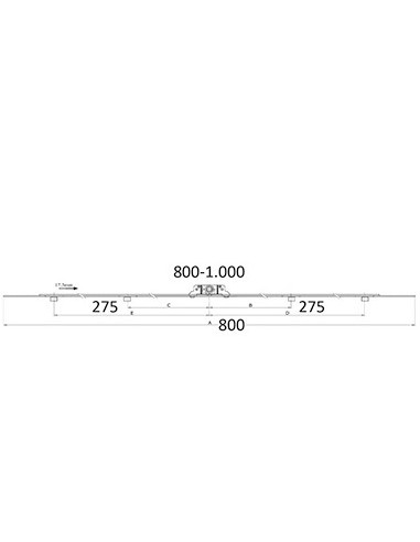 Cierre Multipunto Abatible P2710 | Caja 15 mm | 8 Puntos de Cierre | 800–1000 mm