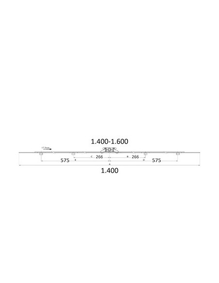 Cierre Multipunto Abatible P2705 | Caja 15 mm | 10 Puntos de Cierre | 1400–1600 mm
