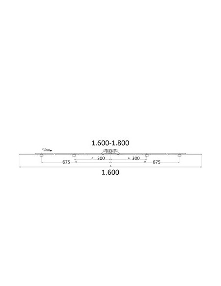 Cierre Multipunto Abatible P2725 | Caja 15 mm | 10 Puntos de Cierre | 1600–1800 mm