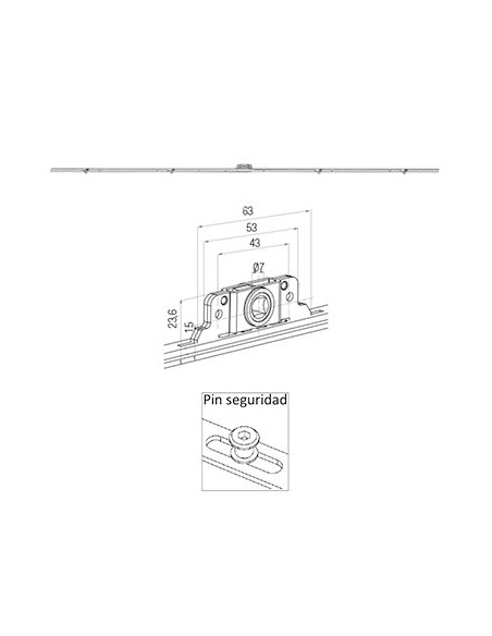 Cierre multipunto corredera (caja pequeña) 15mm de 800-1000.