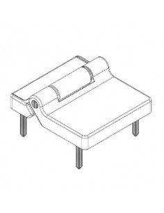 Bisagra de plegable intereje 20/50 PLATA 9006 (DE PERNIO CORTO).