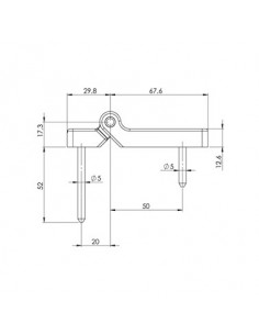 Bisagra de plegable intereje 20/50 NEGRO 9005 (DE PERNIO LARGO). 2