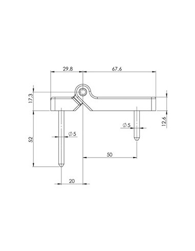 PLE. BISAGRA PLEGABLE PLATA 9006 20/50 (PERNIO LARGO)