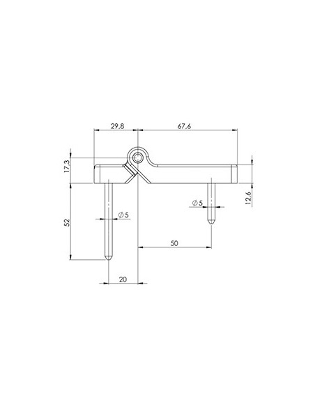 PLE. BISAGRA PLEGABLE PLATA 9006 20/50 (PERNIO LARGO)