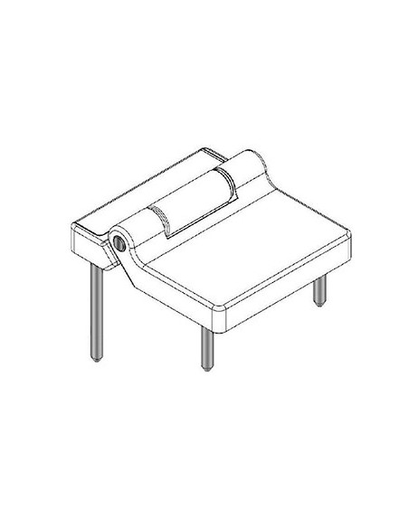 Bisagra de plegable intereje 20/50 PLATA 9006 (DE PERNIO LARGO).