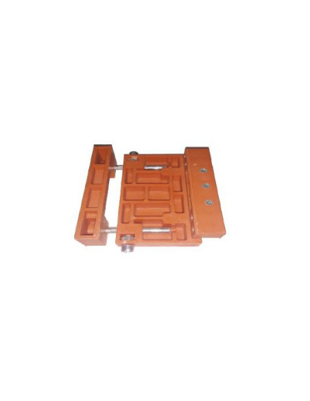 Plantilla de fijación bisagra para pernios rectos regulable en color naranja.