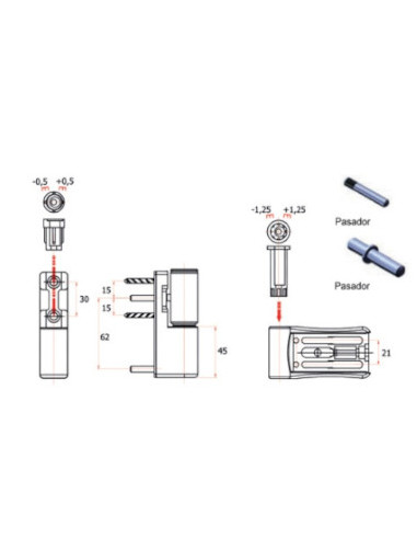 BISAGRA 3D PTA. 85KN PLATA 9006