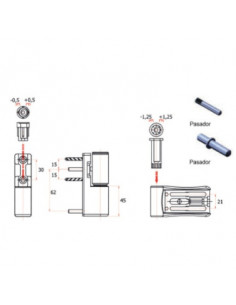 Bisagra ajustable 3D para puertas 85Kg en Marrón 8019. 2