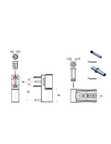 BISAGRA 3D PTA. 85KG NEGRO 9005
