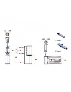 Bisagra ajustable 3D para puertas 125 Kg en Blanco 9016. 2