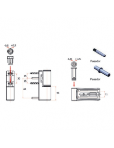 Bisagra ajustable 3D para puertas 125 Kg en Negro 9005. 2