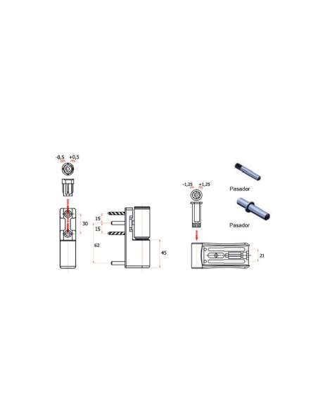 BISAGRA 3D PTA. 125KG  INOX. (CHROME ANODIZED) BISAGRA 3D PTA. 125KG  INOX. (CHROME ANODIZED)