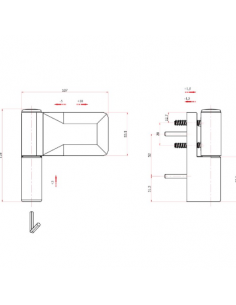 Bisagra ajustable 3D para puertas 160 Kg en A. INOX.BLANCO. 2