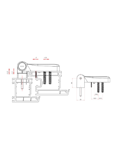 BISAGRA 3D PTA.160KG A.INOX.BLANCO