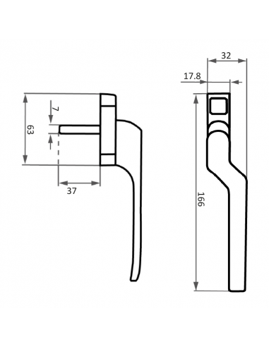 Manilla Desplazada Tamesis Derecha Blanco - Resistente