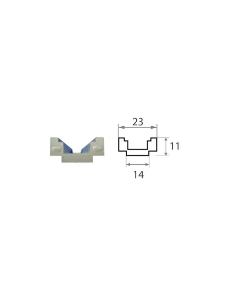 H3 Calzo Multipunto Desnivel 14 mm P3112 | Adaptador para Cerraderos de Corredera